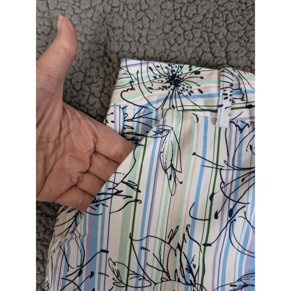 Tehama by Nancy Haley Skort Blue Floral Print Pockets Golf Size 4 Stretch - Picture 9 of 14